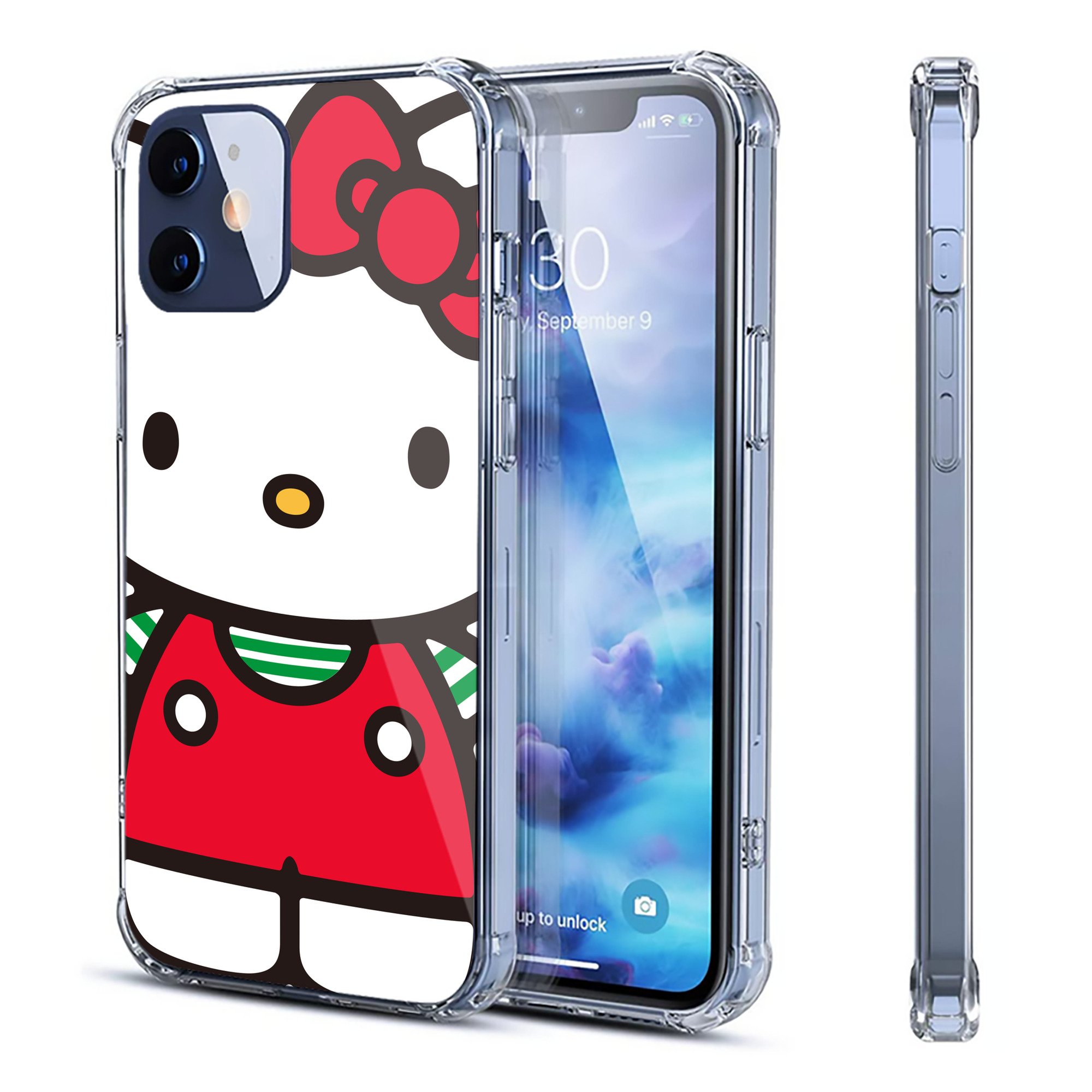 （画像用） Hello Kitty ハローキティ 【iPhone 12シリーズ対応】透明スマホケース（クリアソフトケース）